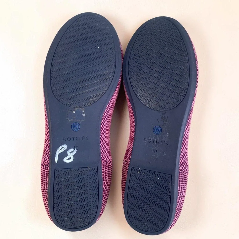 Rothy's The Flat Rose Double Stitch Retired Knit Ballet Flats Size 10